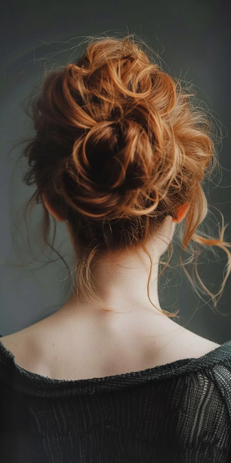 messy bun hairstyles Updo, Chignon, Ballerina bun, Ponytail, Milkmaid braid