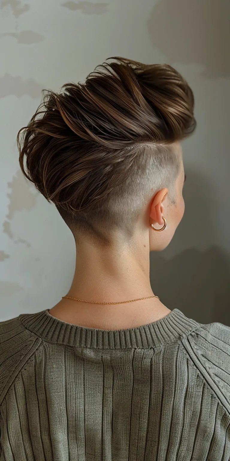 undercut slick back Asymmetric cut, Short brush Pompadour, Mohawk, Professional cut