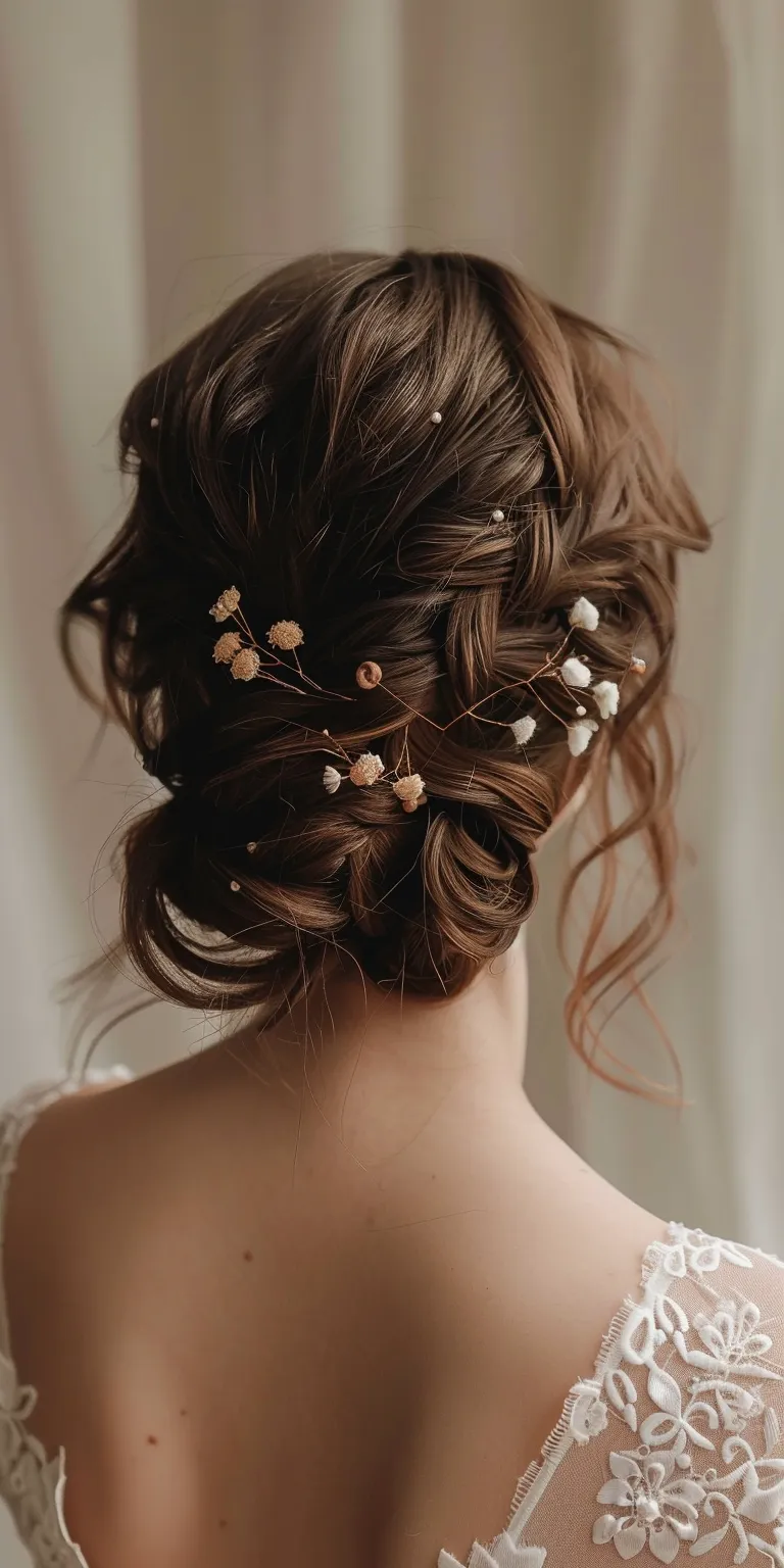 wedding hairstyles Milkmaid braid, Updo, Chignon, Boho braids, Japanese women's