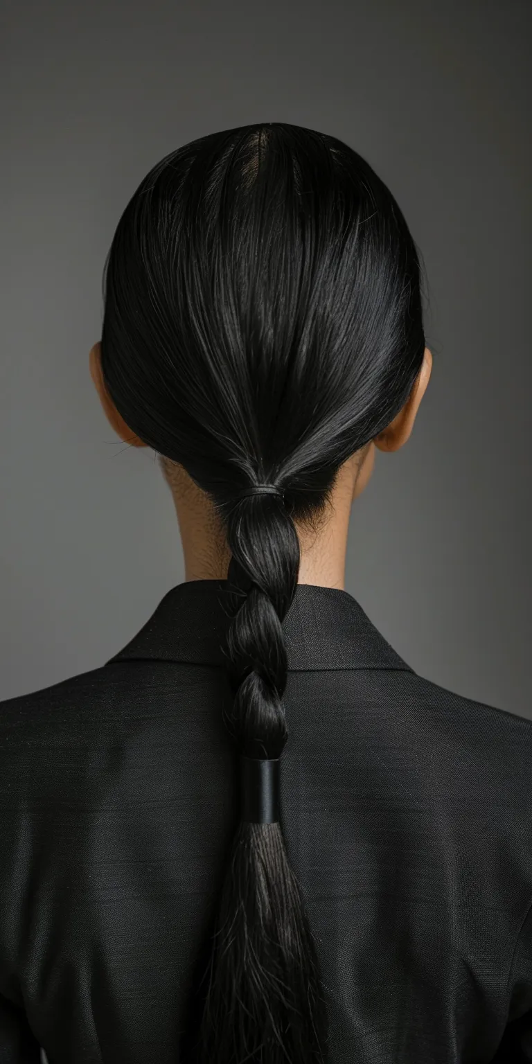 sleek ponytail hairstyles French twist, Chignon, Japanese women's hairstyles, Asymmetric cut, braid