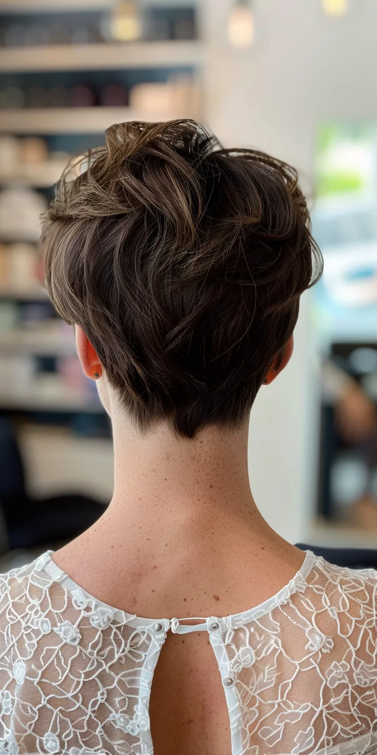 easy hairstyles Asymmetric cut, Updo, Short brush French twist, Chignon