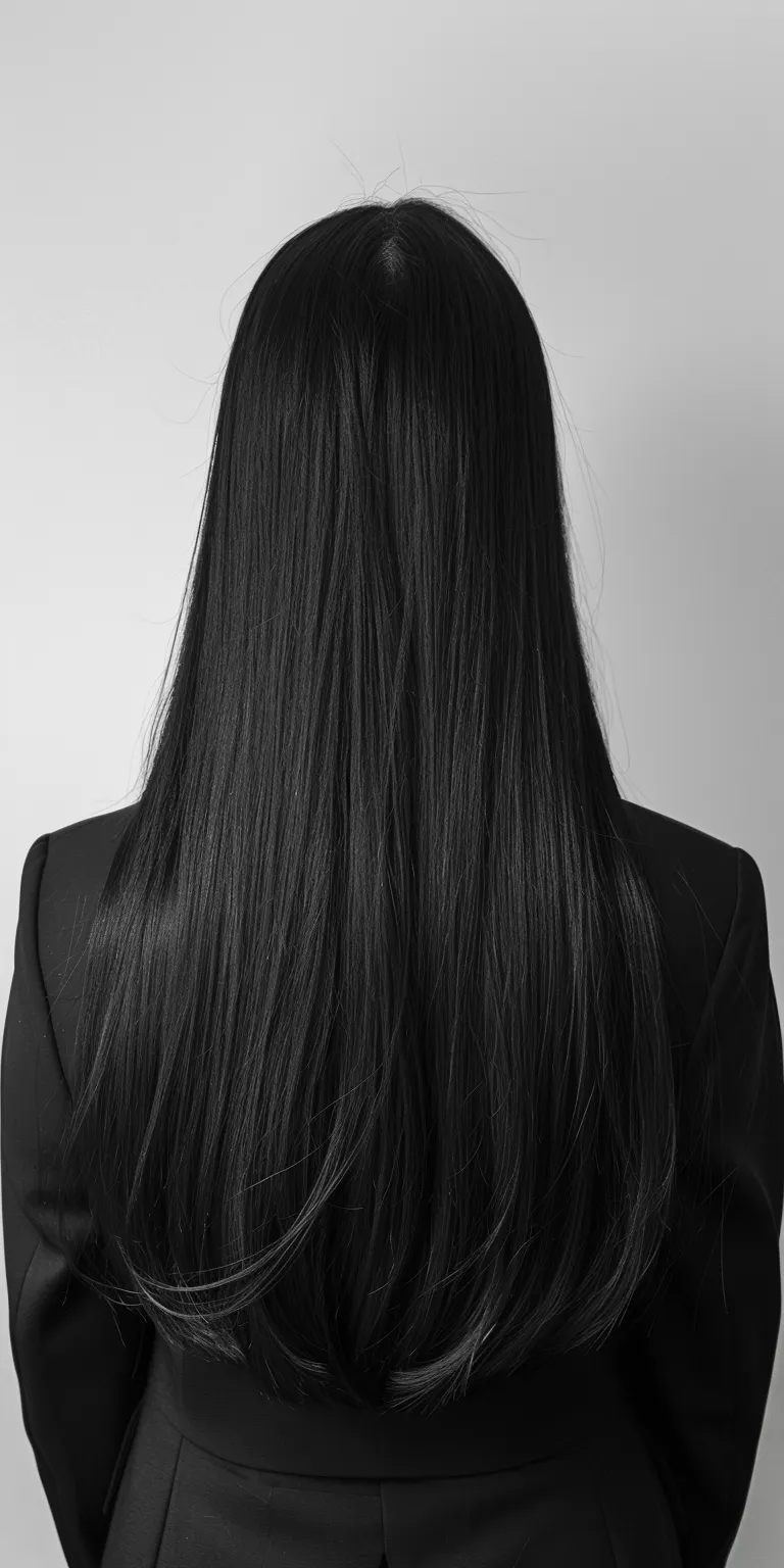 haircuts for long straight hair Asymmetric cut, Japanese women's hairstyles, Layered hair, Long Extensions