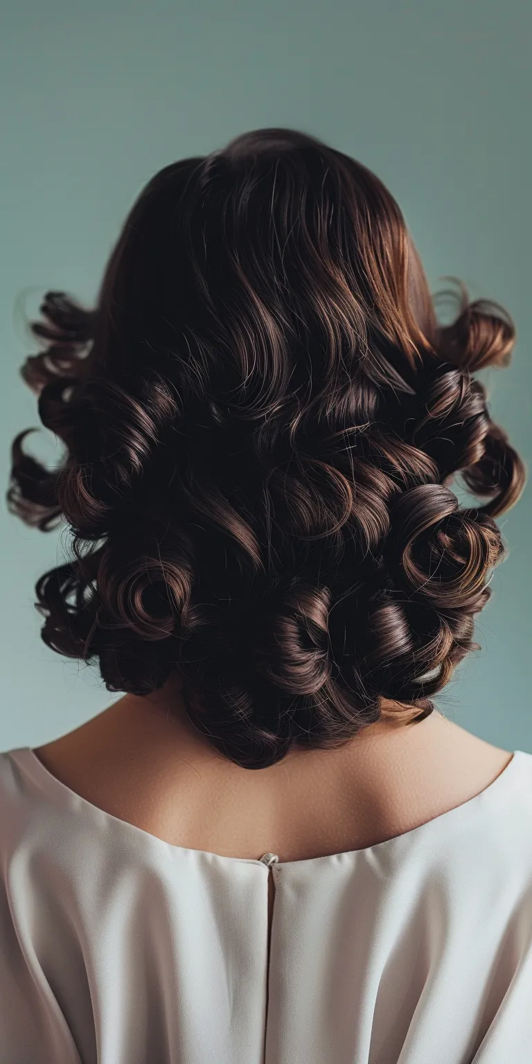 50s hairstyles women Ringlets, Milkmaid braid, Finger wave, Updo, Digital perm