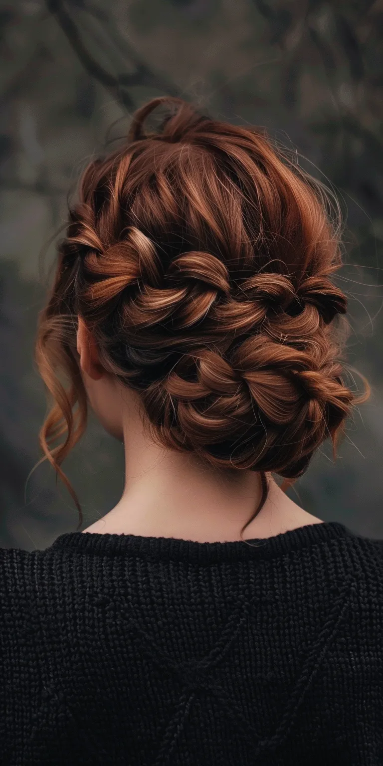 90 hairstyles Updo, Chignon, Milkmaid braid, French twist