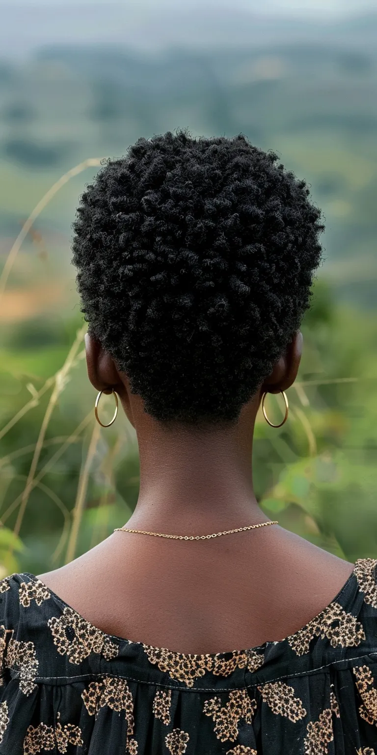 short natural haircuts for black females Kinky hair, Afro puffs, Pompadour, Updo, Hair twists