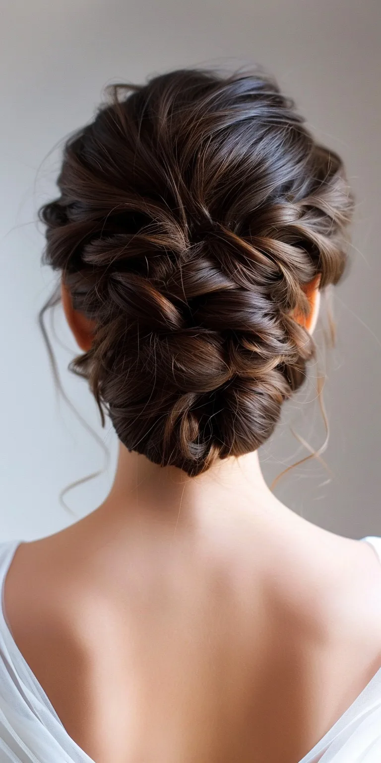 updo hairstyles for long hair Updo, Chignon, French braid, Waterfall braids, Milkmaid braid