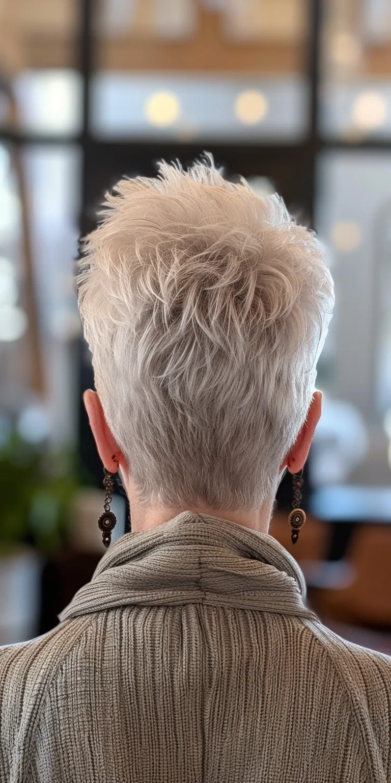 short haircuts for women over 50 Asymmetric cut, Short brush Pompadour, Digital perm, Professional cut