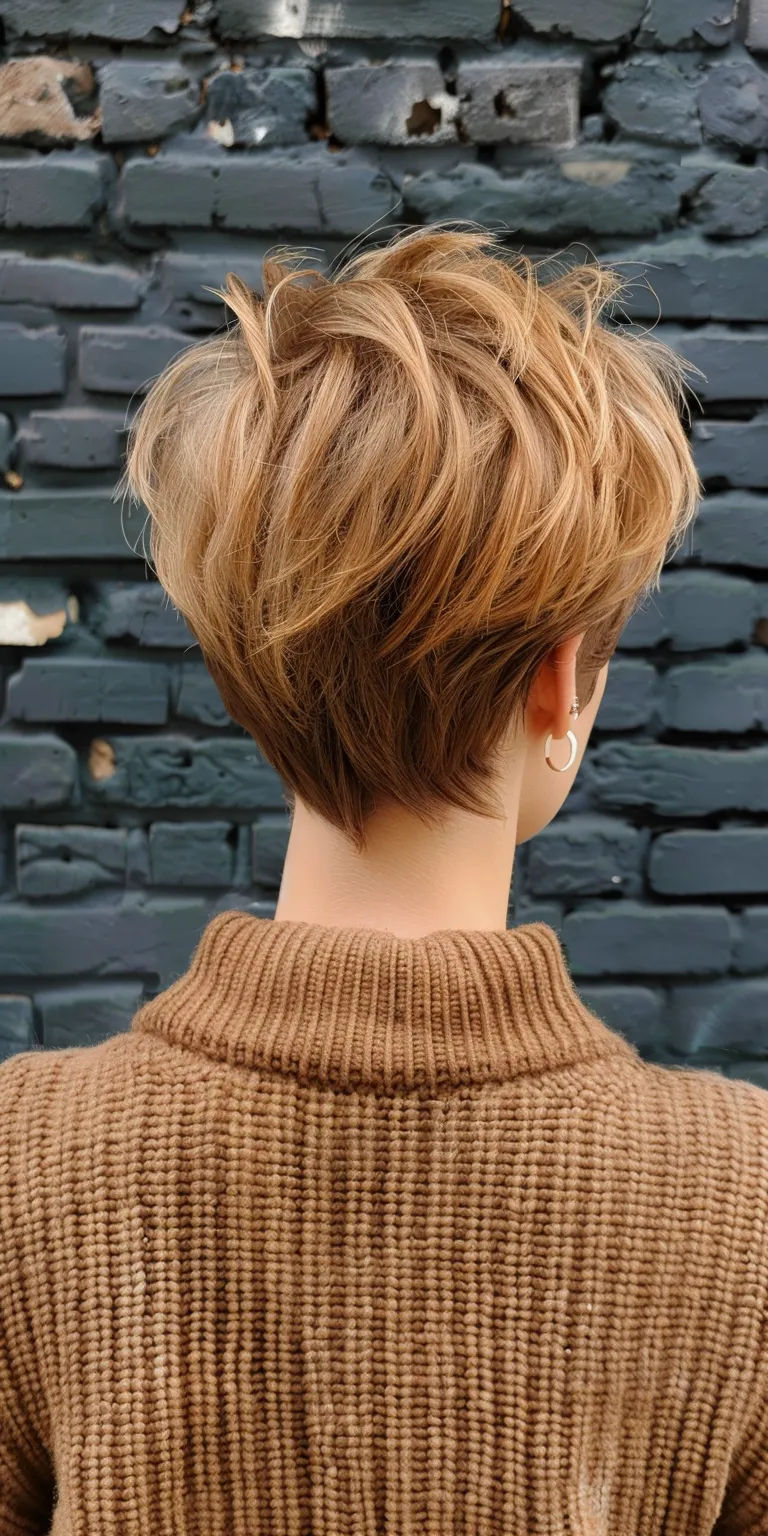 easy short hairstyles Asymmetric cut, Short brush Layered hair, Pixie Professional cut