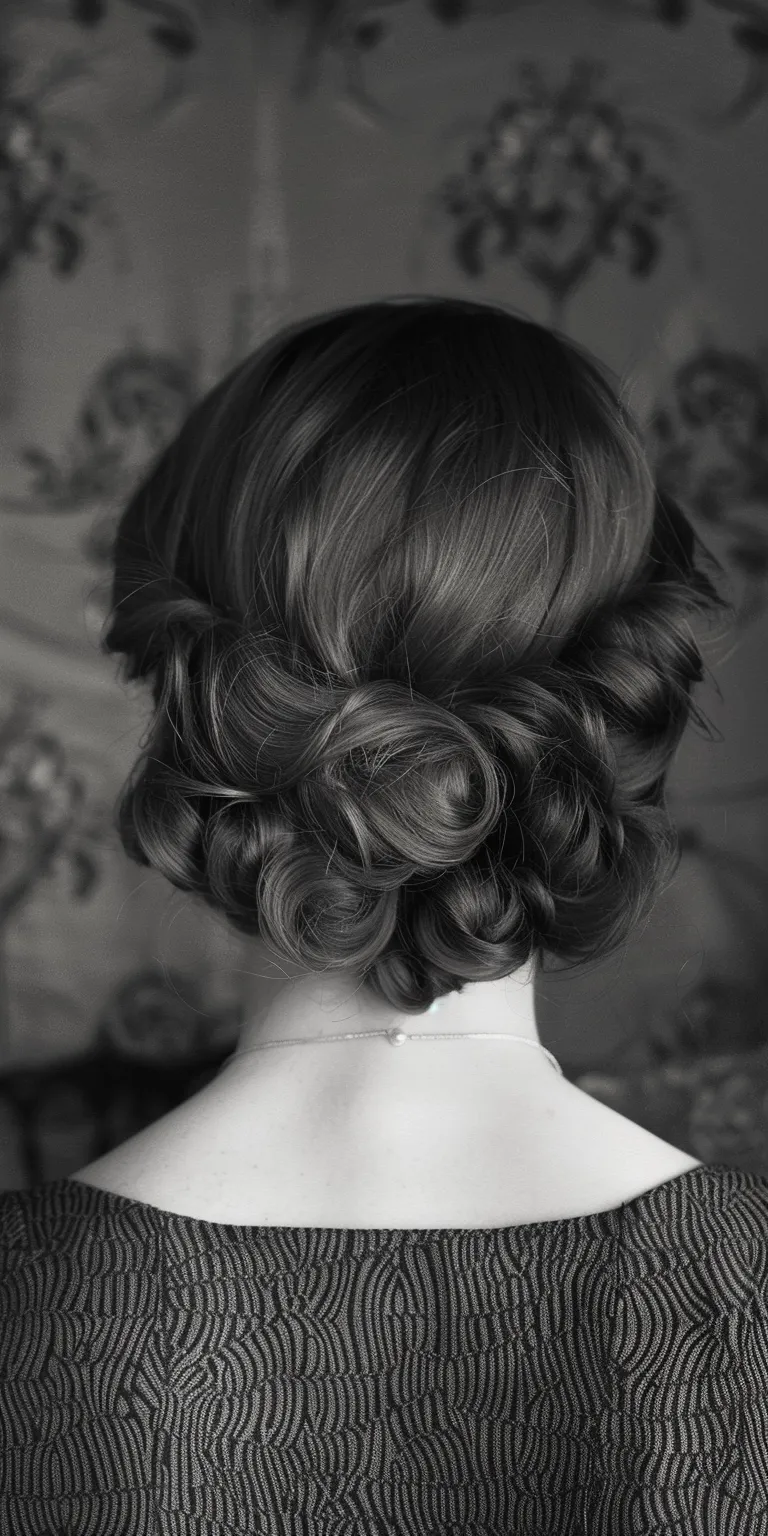 20s hairstyles Chignon, Updo, Milkmaid braid, Finger wave, French twist