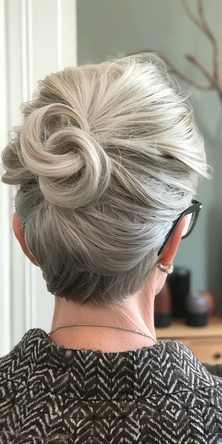 hair styles for older ladies Updo, Asymmetric cut, French twist, Pompadour, Feathered