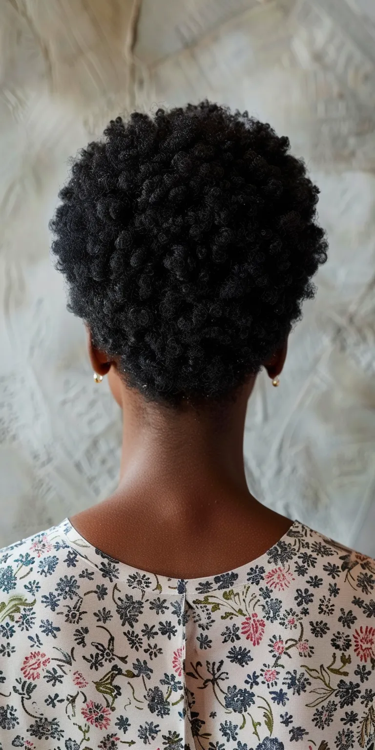 short natural haircuts for black females Afro puffs, Kinky hair, Pompadour, Digital perm, Asymmetric cut