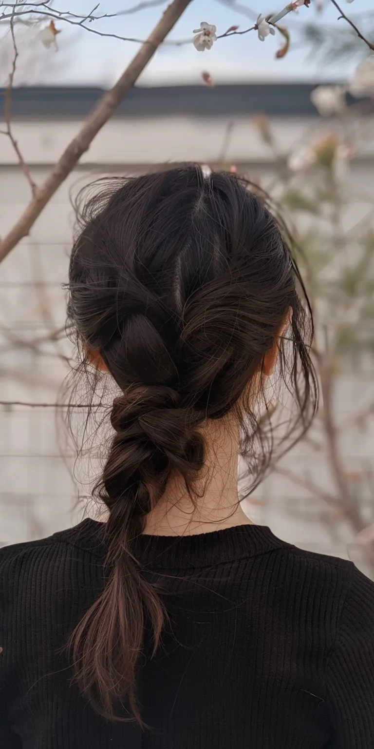 korean hairstyle Updo, French twist, Japanese women's hairstyles, Milkmaid braid, braid