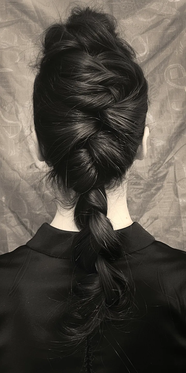 rat tail hairstyle Chignon, French braid, twist, Milkmaid Braid