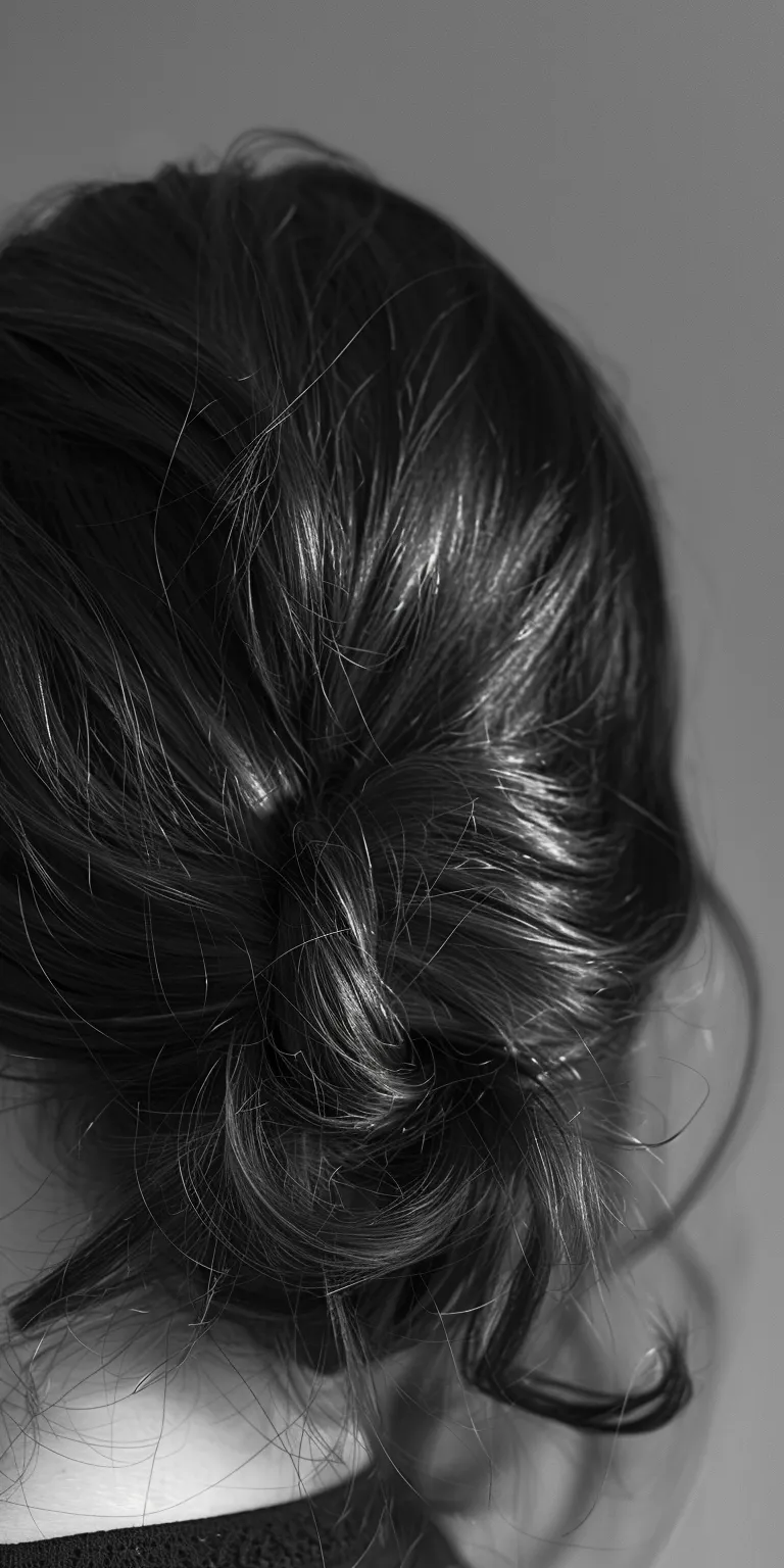 hair styles for thick Chignon, Milkmaid braid, Updo, French twist, Japanese women's hairstyles