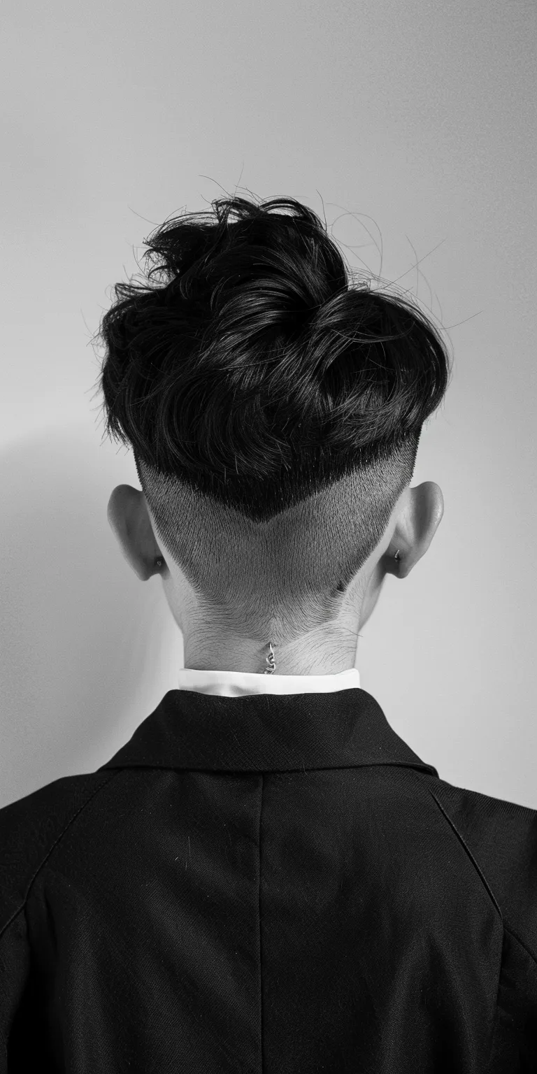 masculine haircuts Pompadour, Asymmetric cut, Tonsure, Short back and sides, Mohawk