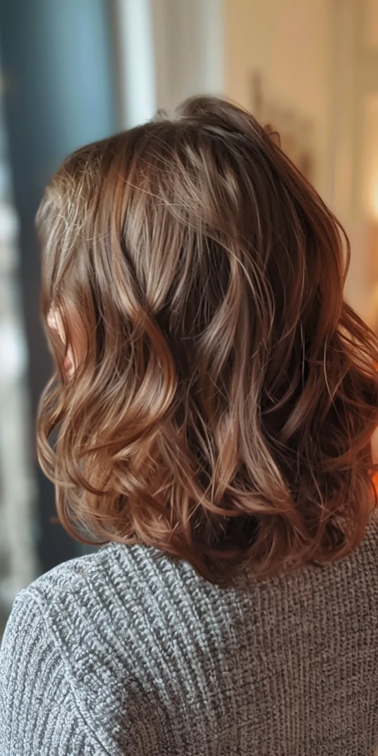 medium length layered hairstyles Asymmetric cut, Digital perm, Layered hair, Ringlets, Bob cut