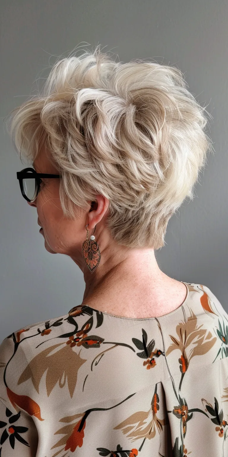 short shag hairstyles Updo, Digital perm, Asymmetric cut, Short brush Feathered hair