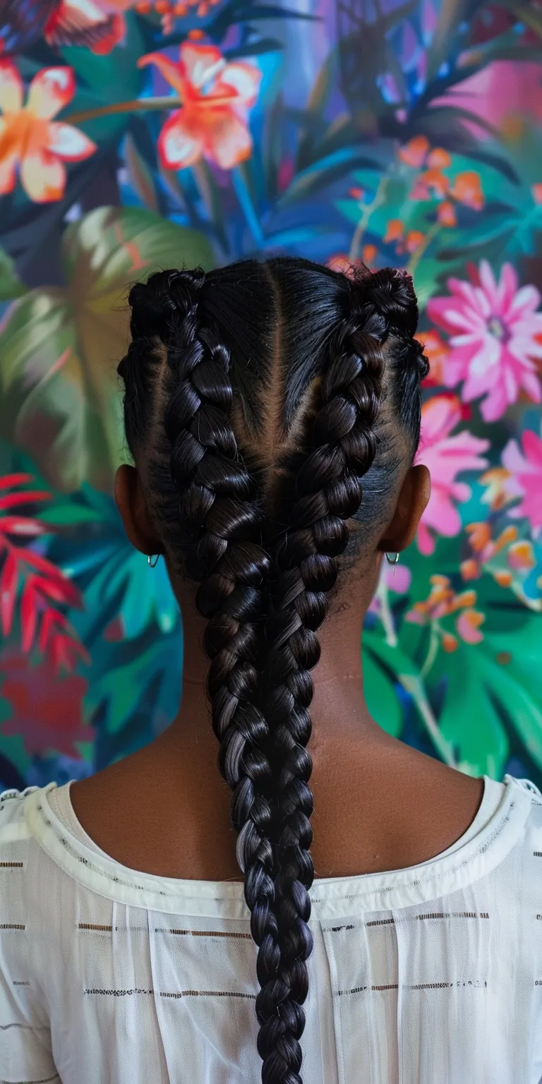 double dutch braids Waterfall braids, Hair twists, French braid, twist, Cornrows