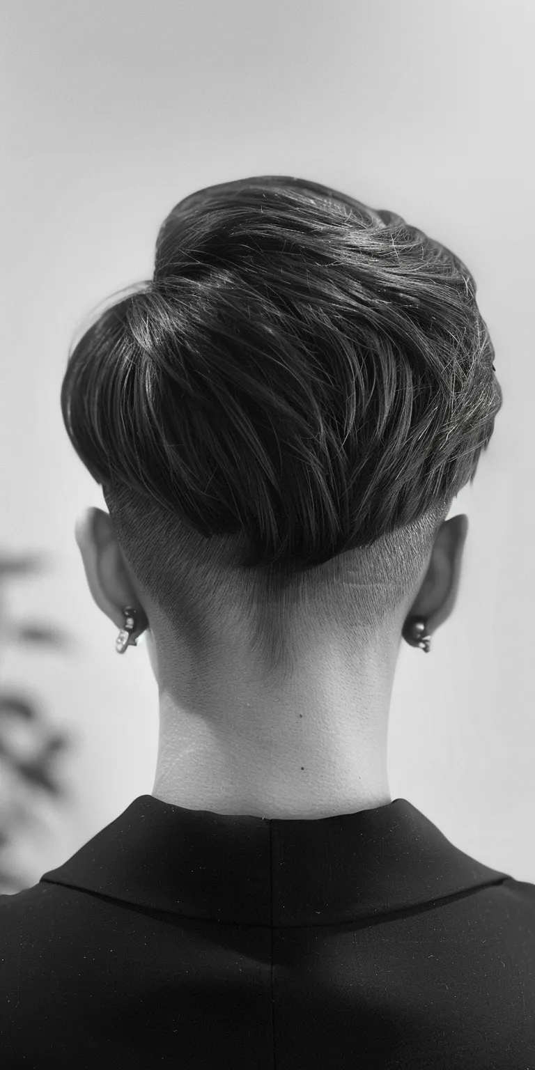 slick back fade Asymmetric cut, Short brush and sides, Pompadour, Butterfly haircut