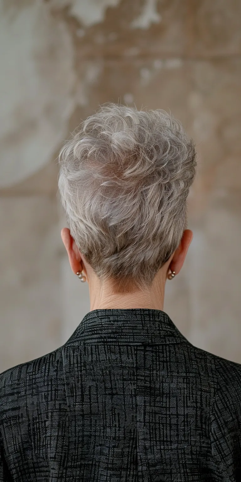 short hairstyles for mature women Pompadour, Asymmetric cut, Short brush Digital perm, Bouffant