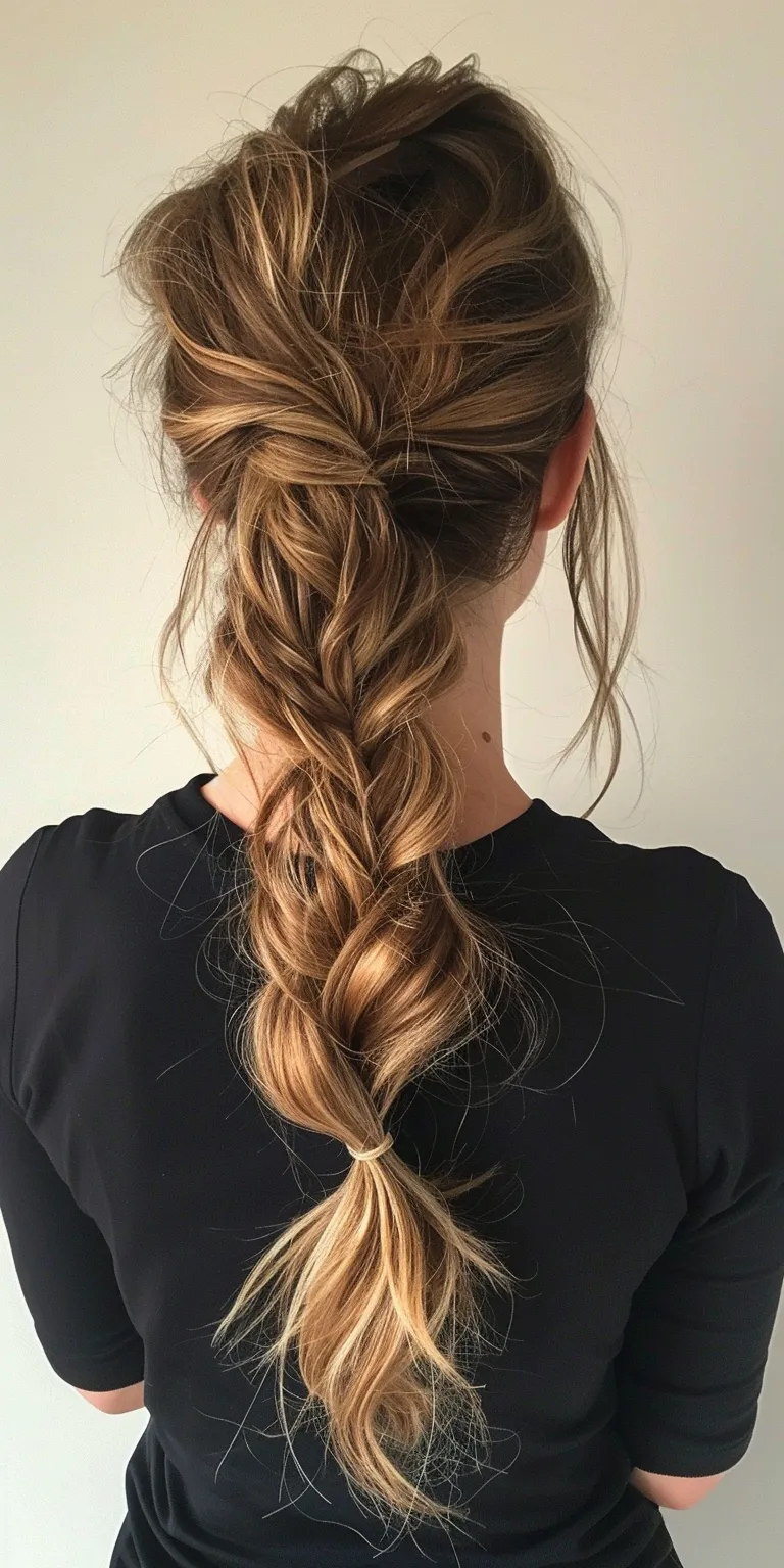 easy ponytail hairstyles Waterfall braids, French twist, Updo, braid, Braid