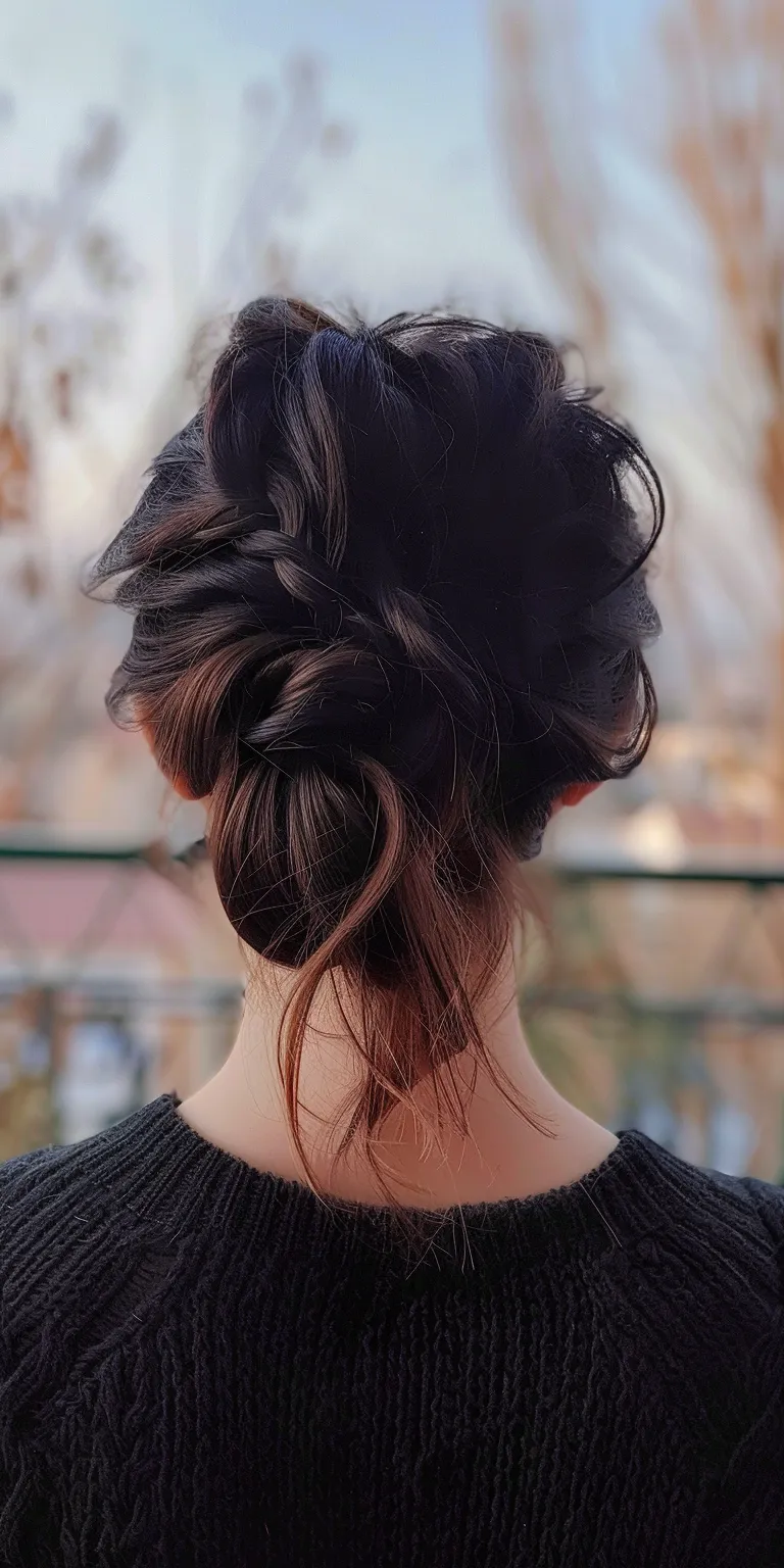 tiktok hairstyles Updo, Chignon, French twist, Milkmaid braid, braid