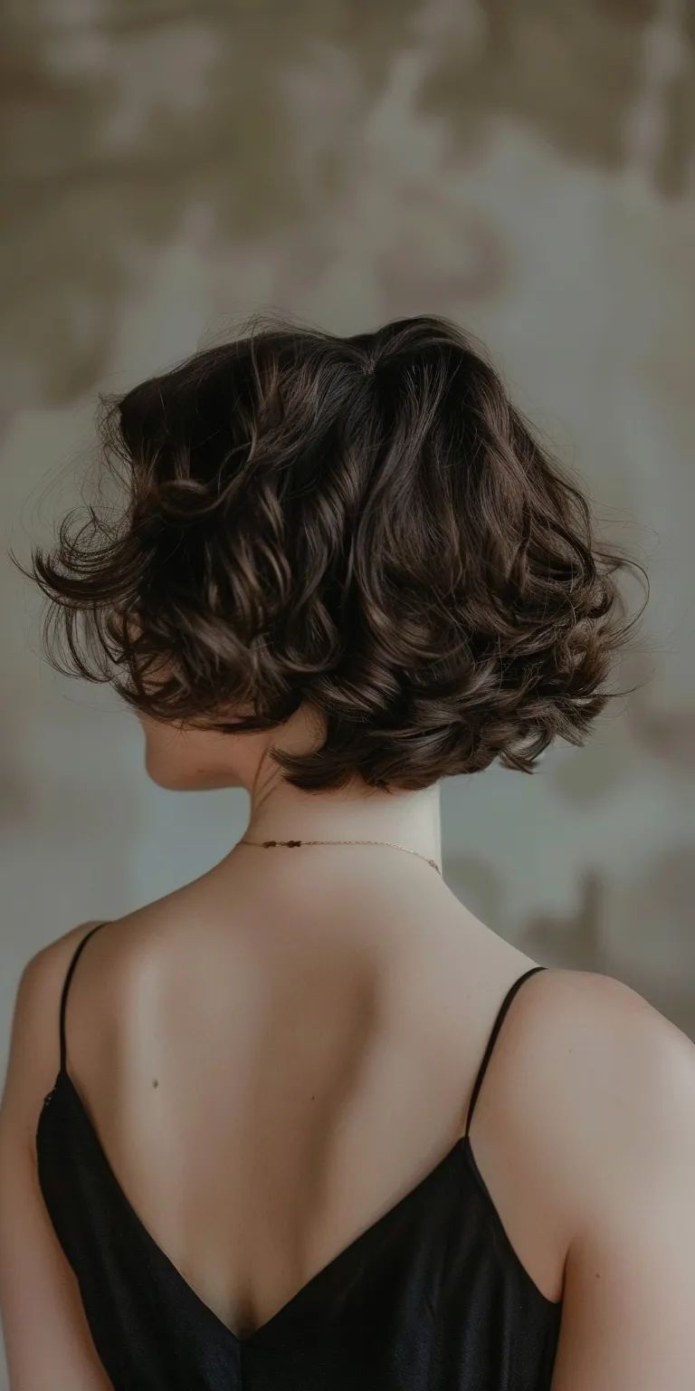 short haircuts for wavy hair Asymmetric cut, Chignon, Updo, Ringlets, Finger wave