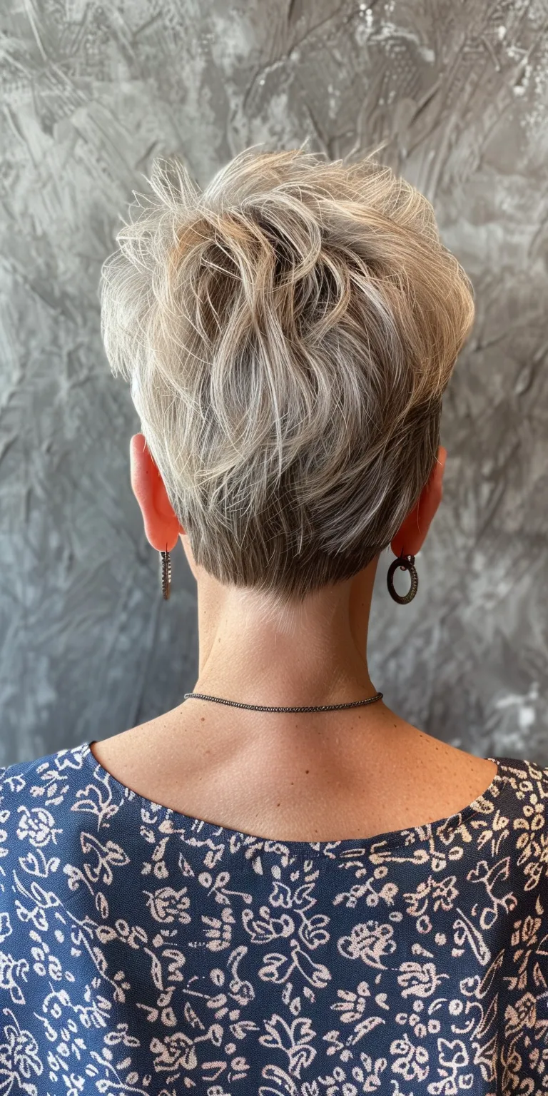 short hairstyles for women over 50 Asymmetric cut, Short brush Pixie French twist, Digital perm