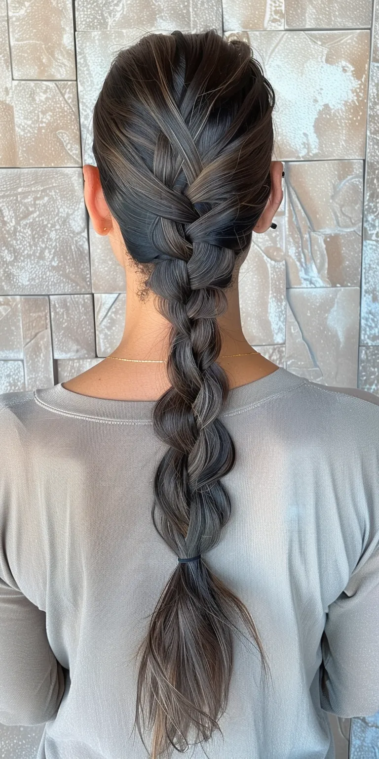 slick back braided ponytail Waterfall braids, French braid, Braid, twist, Milkmaid braid