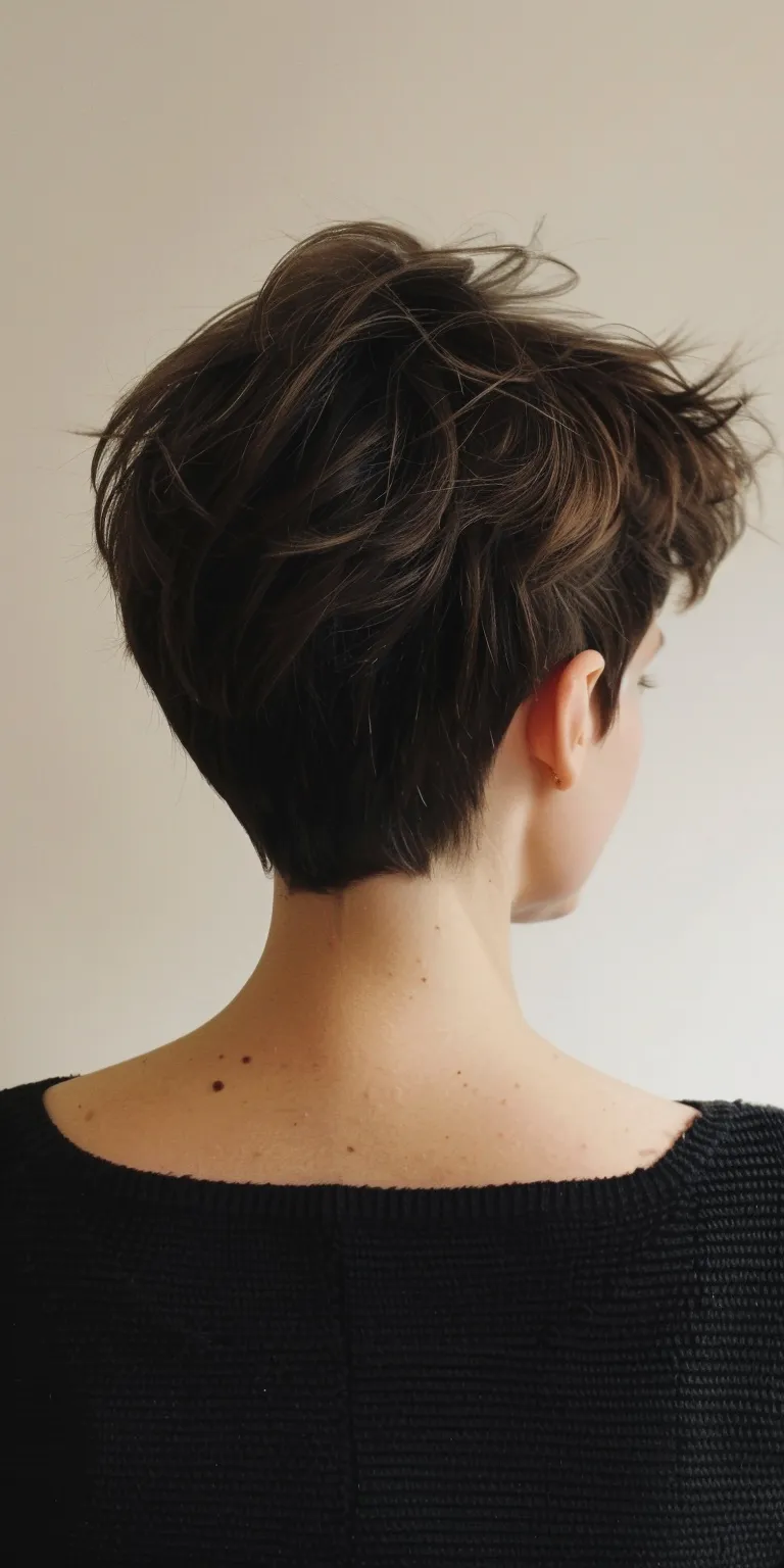 cute short hairstyles Asymmetric cut, Short brush Pixie Chignon, Updo