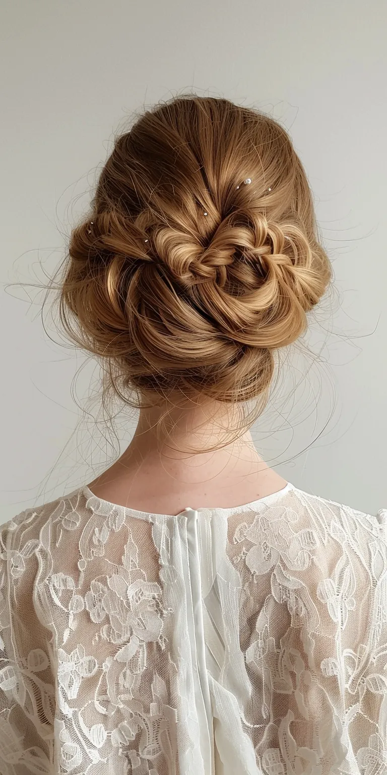 70's hairstyles female Updo, Chignon, Ballerina bun, Milkmaid braid, French twist