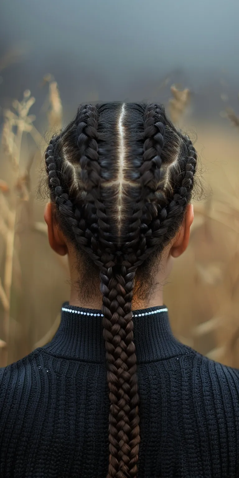 corn row styles French twist, Cornrows, Waterfall braids, braid, Braid