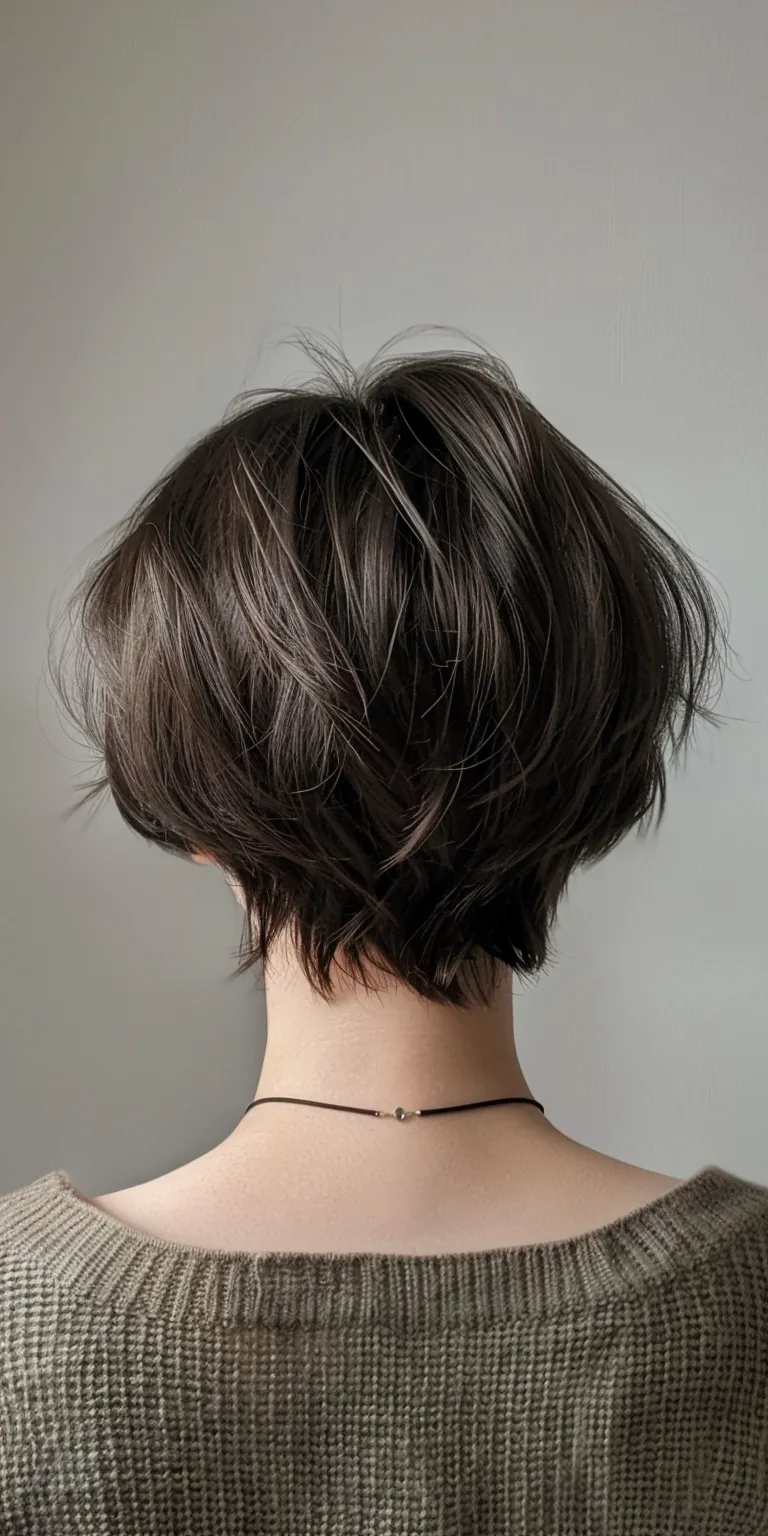 short choppy haircuts Asymmetric cut, Short brush Pixie Layered hair, Bob cut