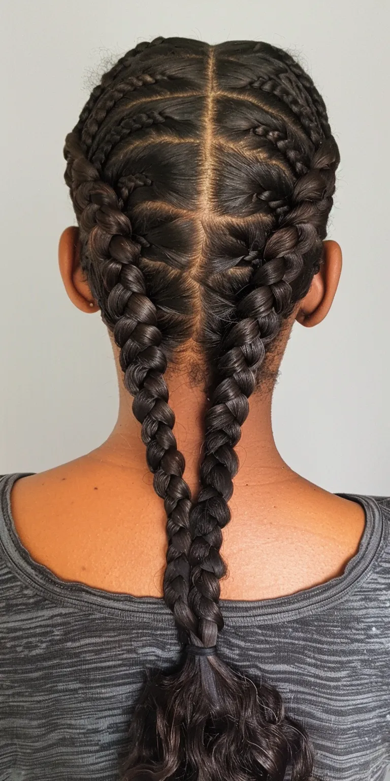 2 braid hairstyles Waterfall braids, Hair twists, French braid, twist, Crochet braids