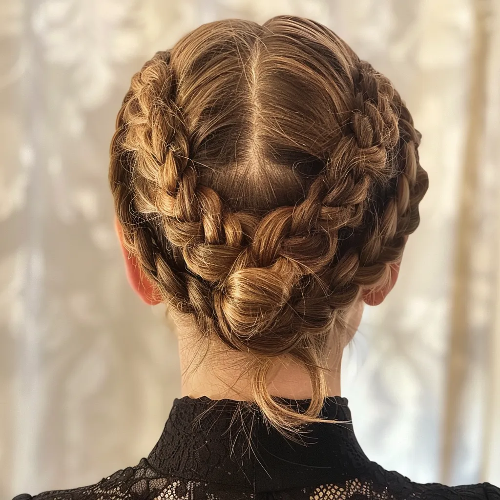 braided hair styles Updo, French twist, Milkmaid braid, Waterfall braids