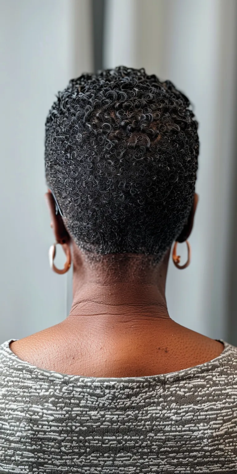 low maintenance short natural haircuts for black females Asymmetric cut, Short brush Kinky hair, French twist, Finger wave