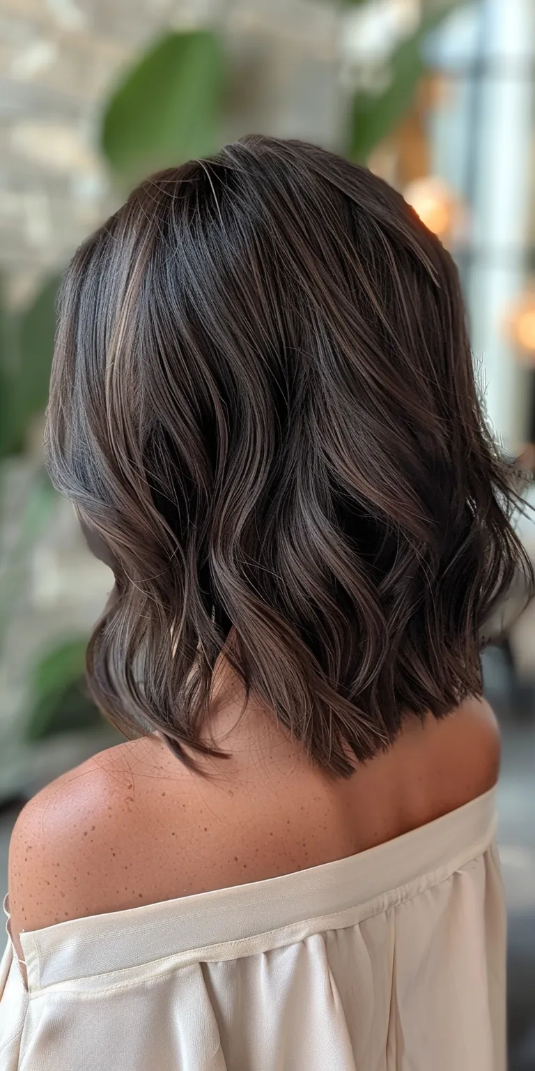 shoulder length haircuts for women Asymmetric cut, Bob Layered hair, Short brush Professional cut