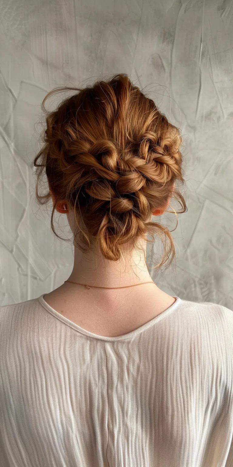 hairstyle for square face Milkmaid braid, Updo, French Chignon, twist