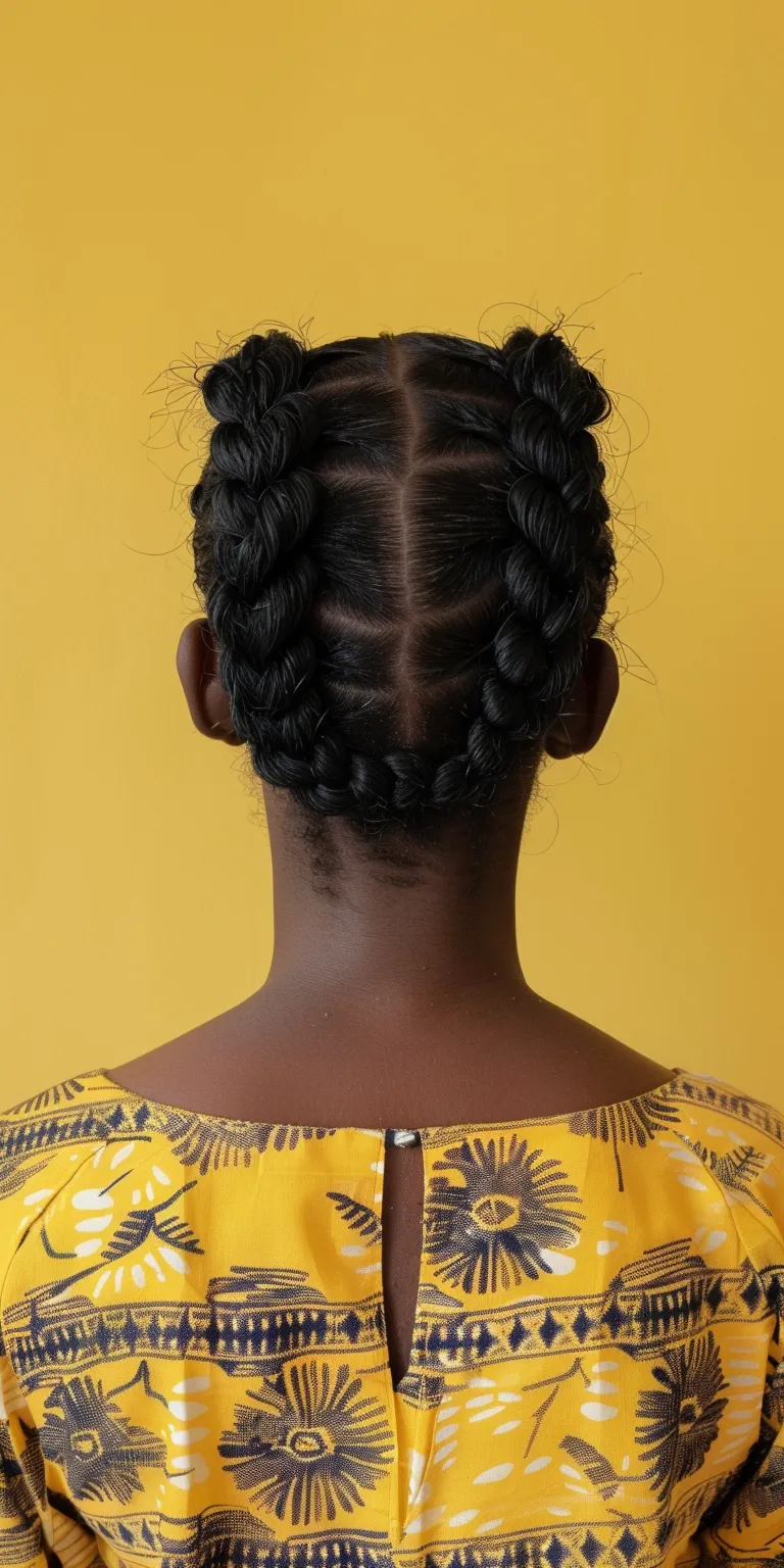 african hairstyles French twist, Hair twists, Finger wave, Waterfall braids, Milkmaid braid