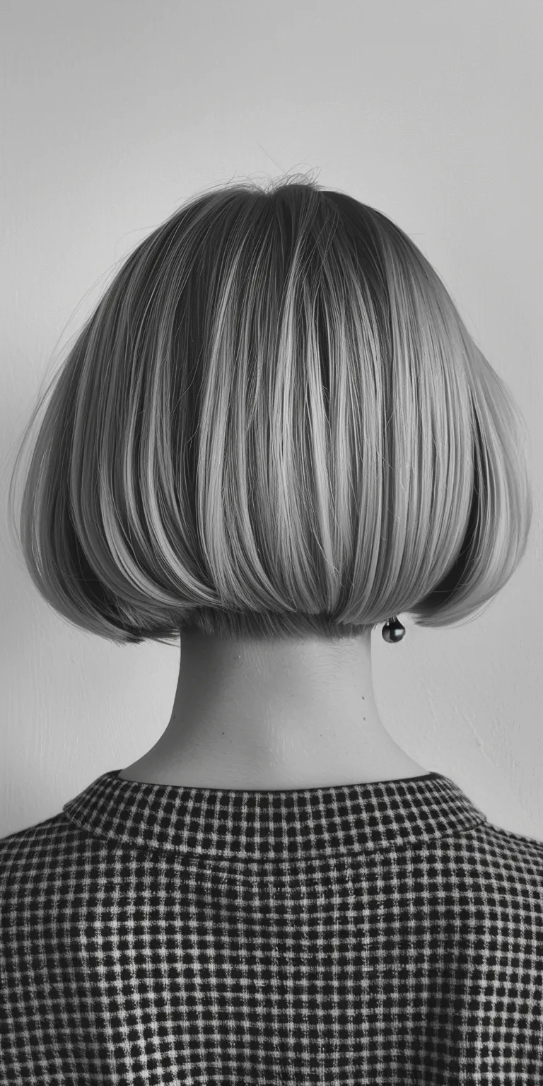 short bob with bangs Asymmetric cut, Bob Chignon, Short brush Pompadour