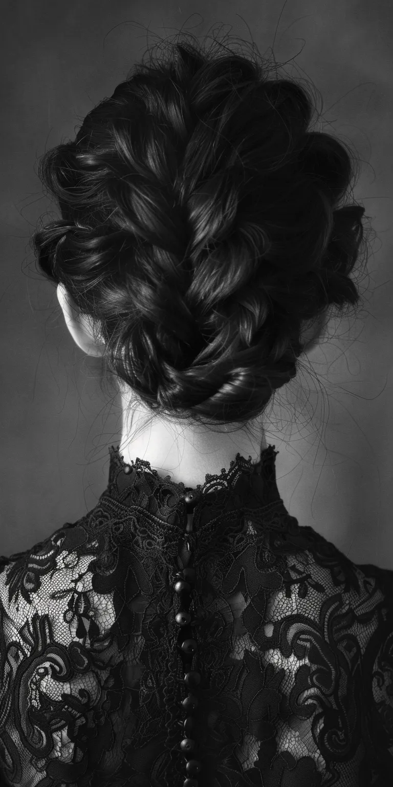 goth hairstyles Chignon, Updo, French braid, Milkmaid twist