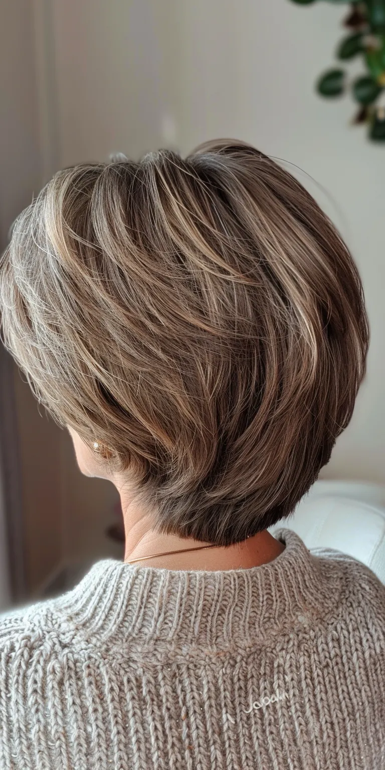 short layered haircuts for women Asymmetric cut, Short brush Layered hair, Pixie Professional cut