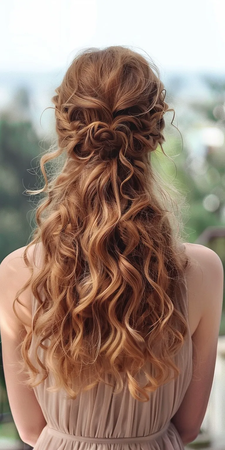 half ponytail hairstyles Updo, Waterfall braids, Braid, Boho French braid