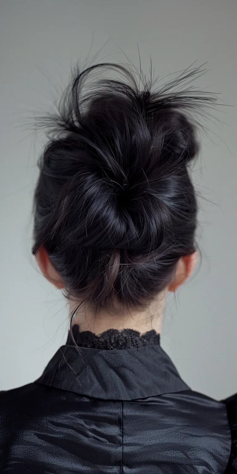 skunk hairstyle Chignon, Updo, Ballerina bun, Japanese women's hairstyles, French twist