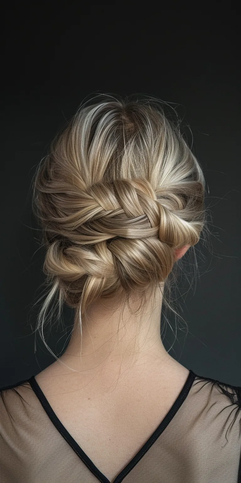 virtual hairstyles Chignon, Updo, French twist, braid, Milkmaid braid