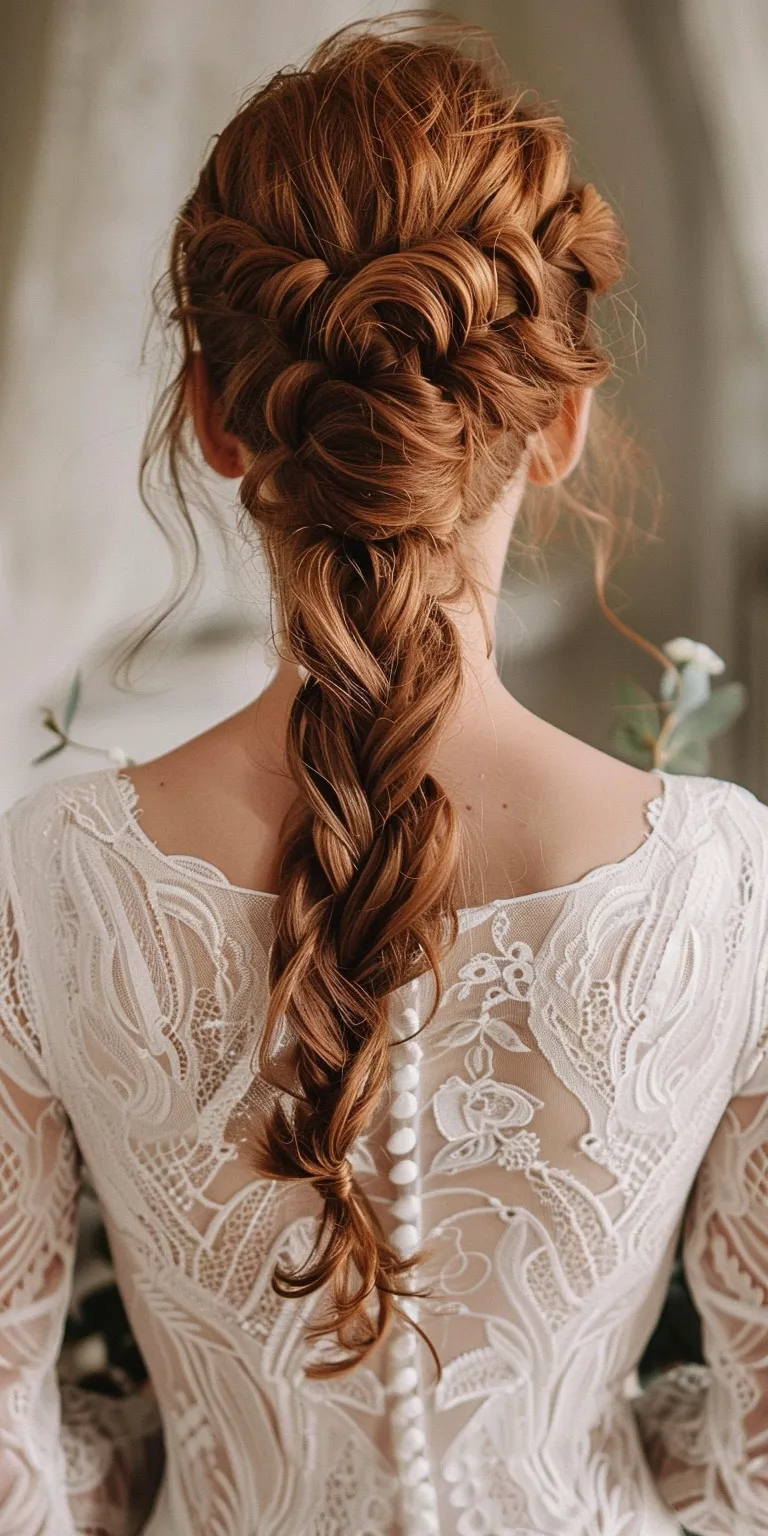 curly ponytail hairstyles Boho braids, Waterfall Braid, French braid, Milkmaid braid