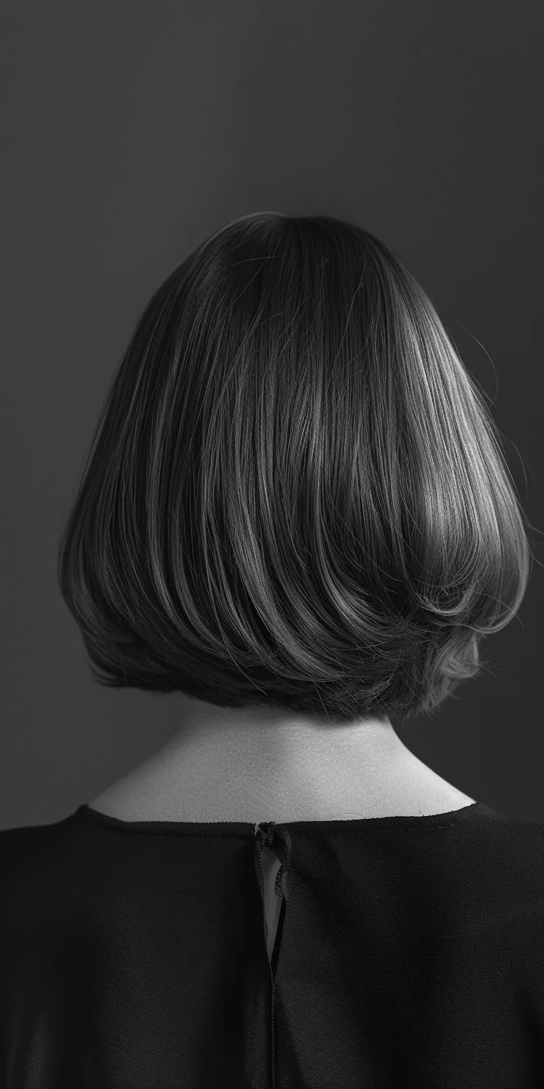 haircuts for thin fine hair Asymmetric cut, Bob Short brush Chignon, Finger wave