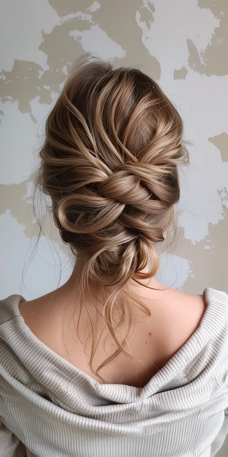 hair styles list Waterfall braids, Updo, French braid, Chignon, Braid