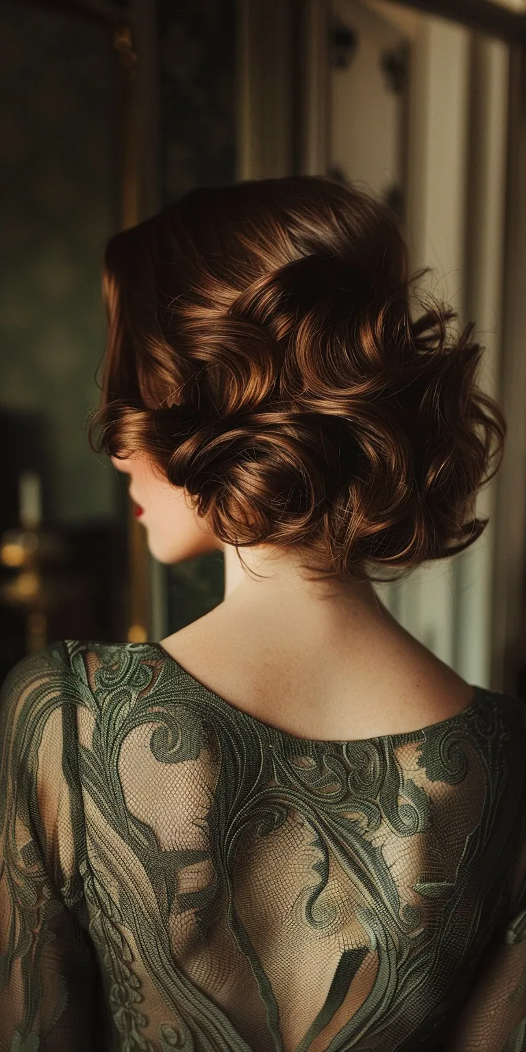 20s hairstyles Chignon, Updo, Finger wave, Milkmaid braid, Asymmetric cut