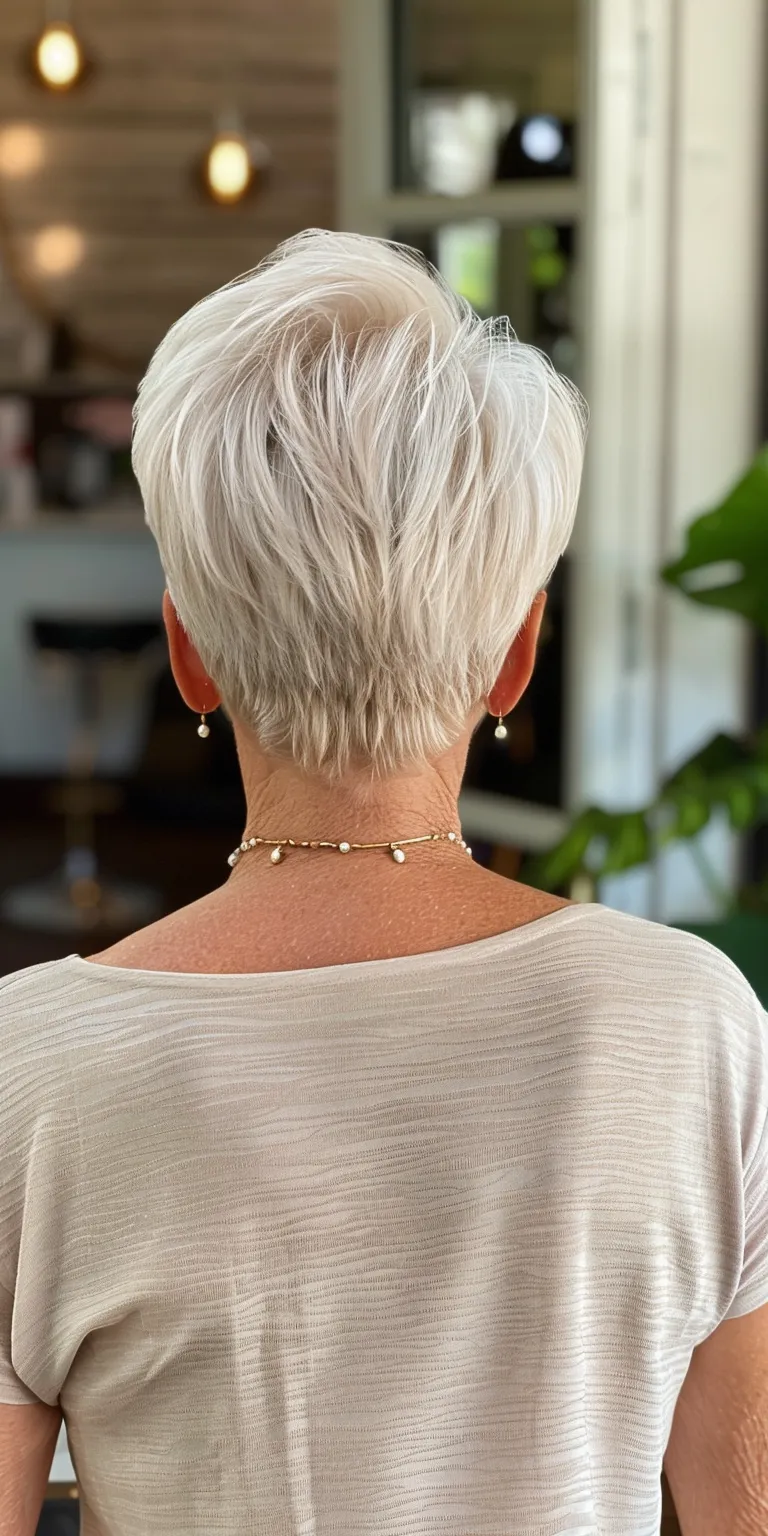 pixie haircuts for older women Asymmetric cut, Short brush Tonsure, Pixie Butterfly haircut